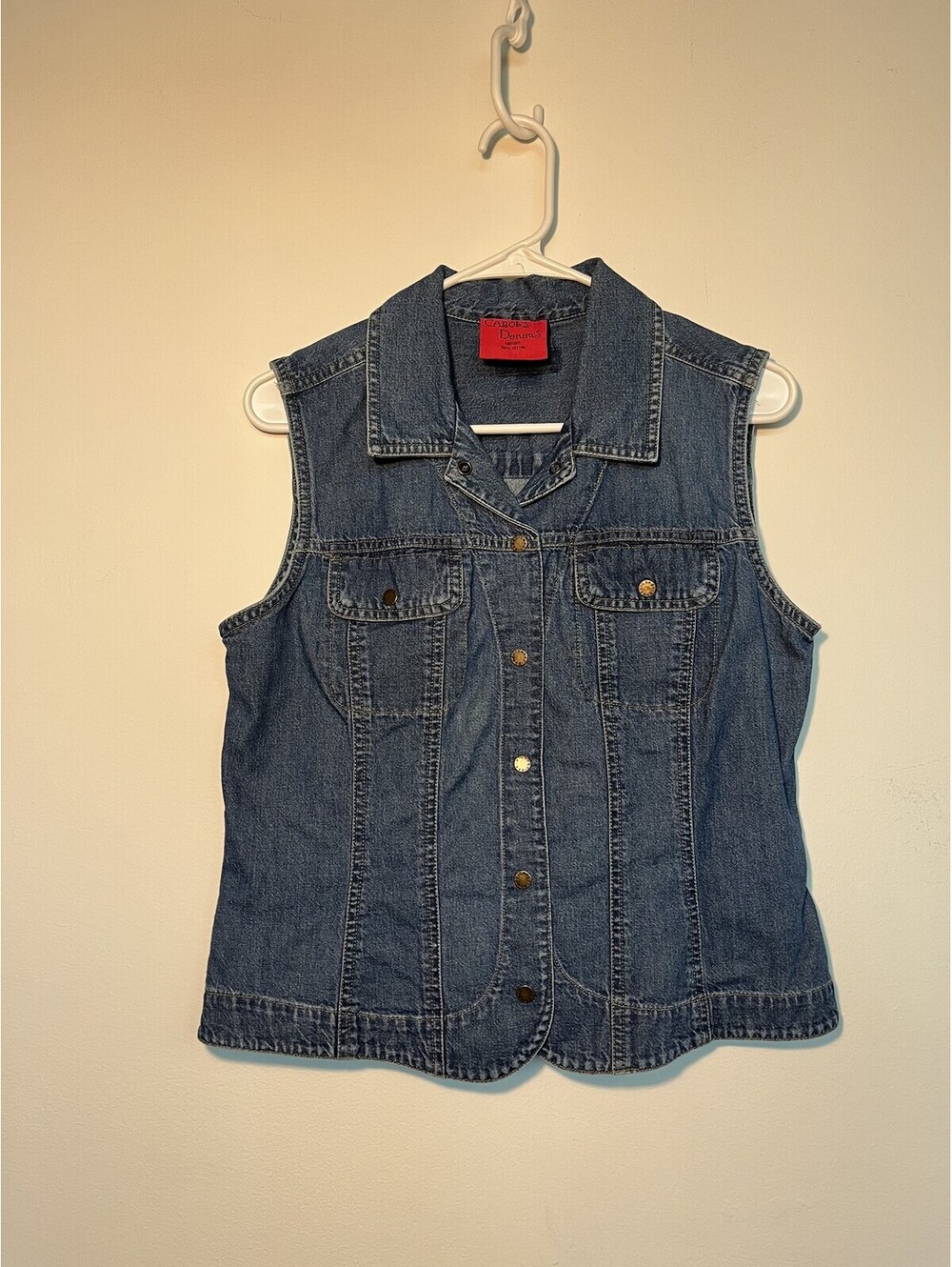 Vintage Y2K Carol's Denims Fitted Denim Vest Waistcoat Cotton Medium